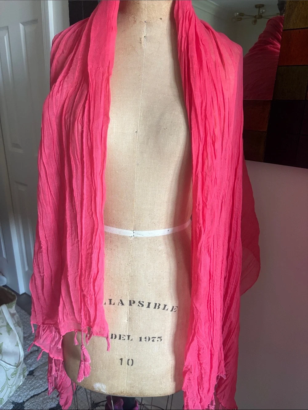 Bright Pink Lightweight Tassel Scarf - Women Accessories